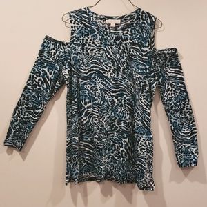 Michael Kors cold shoulder Leopard print top